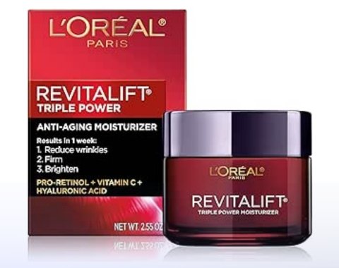 4. L'Oreal Paris Revitalift Triple Power Anti-Aging Face Moisturizer